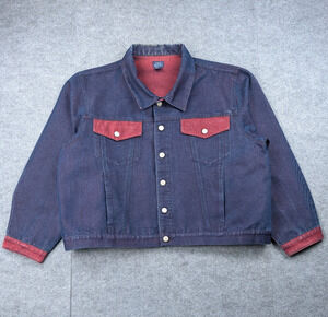 Vintage The Blues Denim Jacket Womens 3X Two Tone 90s Trucker Western Festival